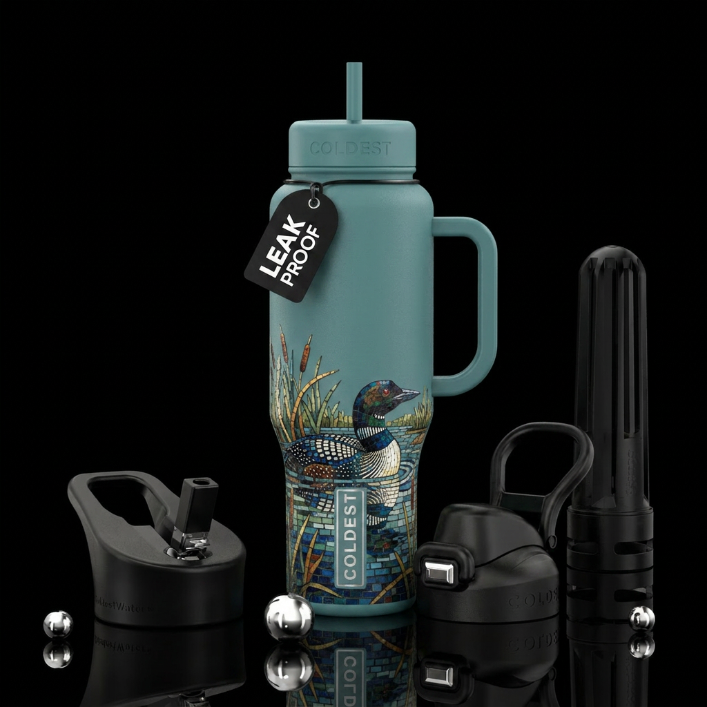 Loon In A Bog water bottle design