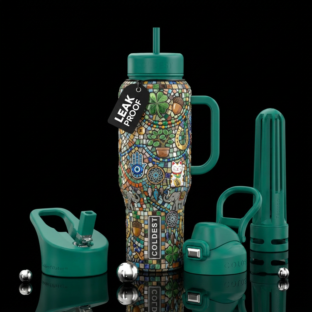 Nothing But Luck water bottle design
