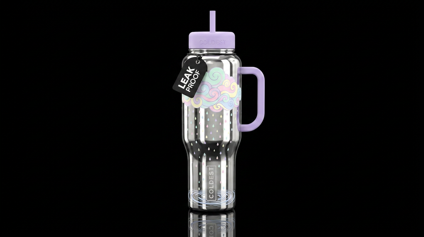 Pastel Rain water bottle design