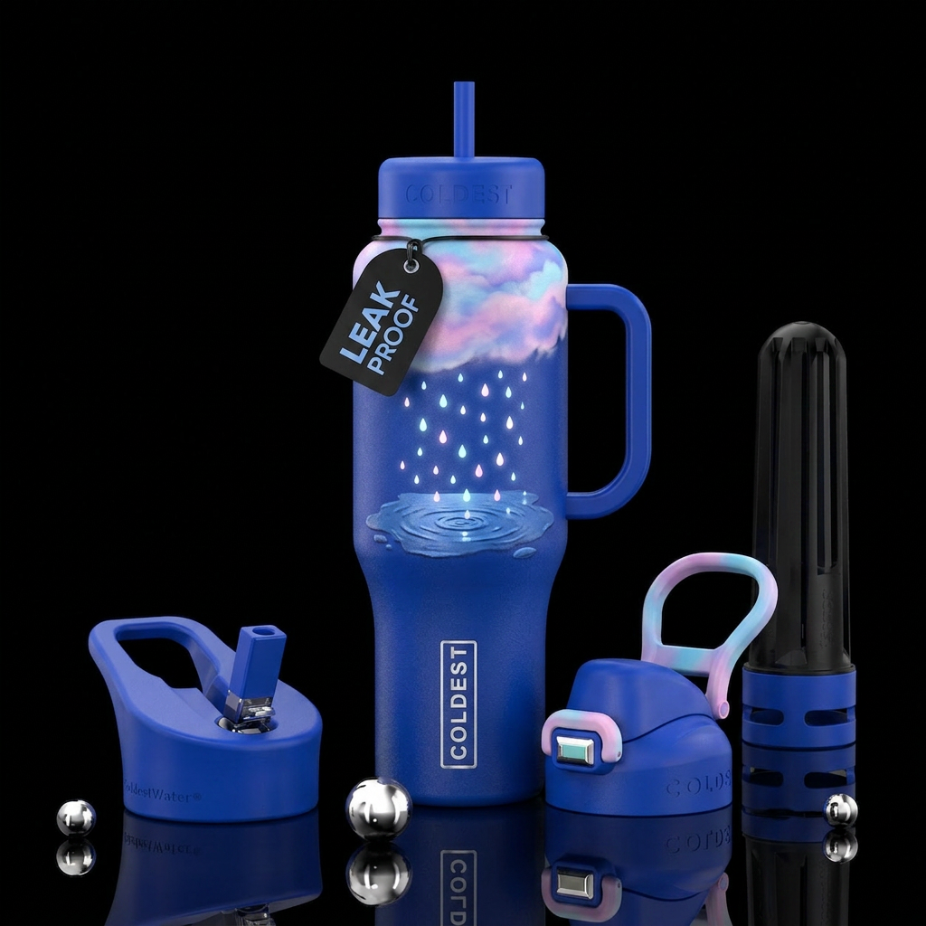 Glowie Raindrops water bottle design