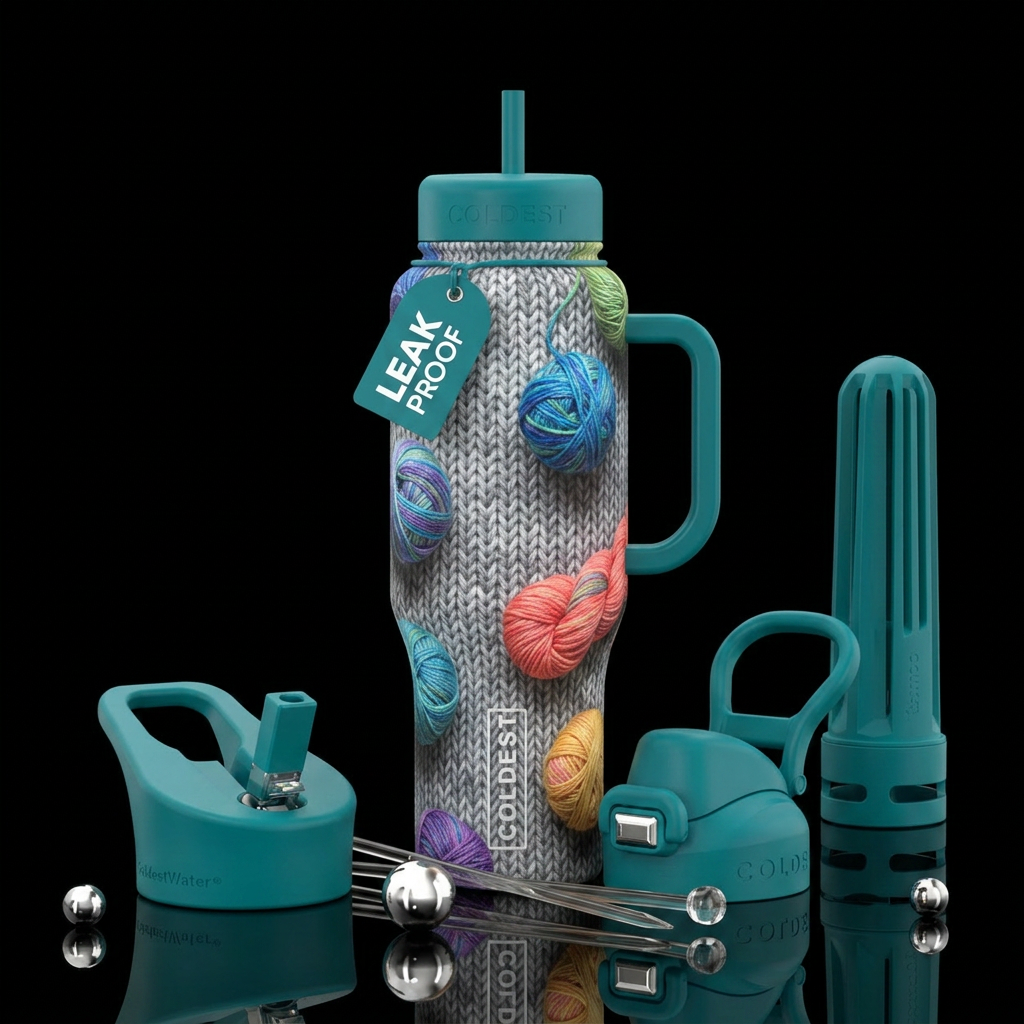 Knitter water bottle design