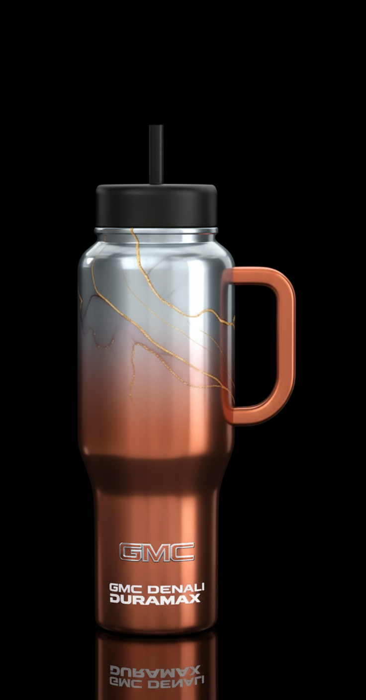 GMC logo, gmc Denali duramax water bottle design