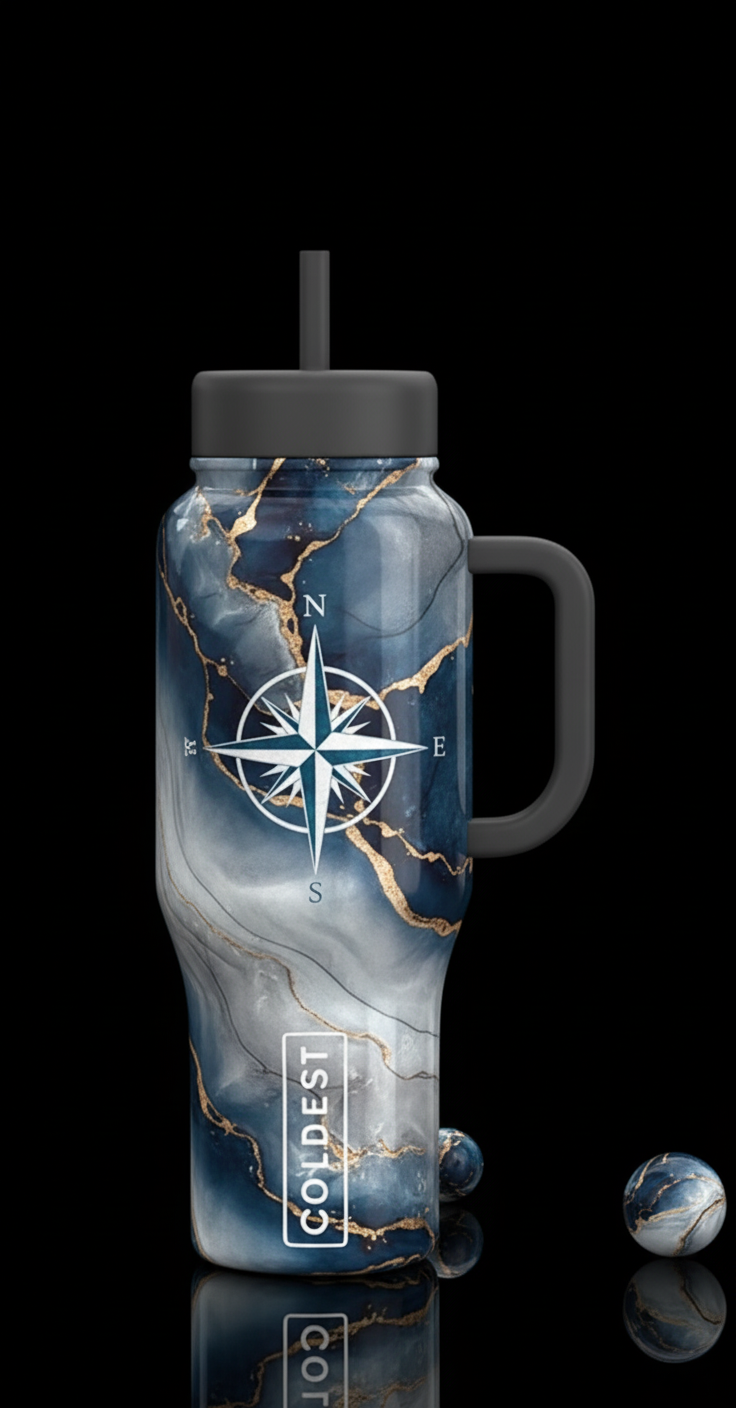 Antarctic night water bottle design