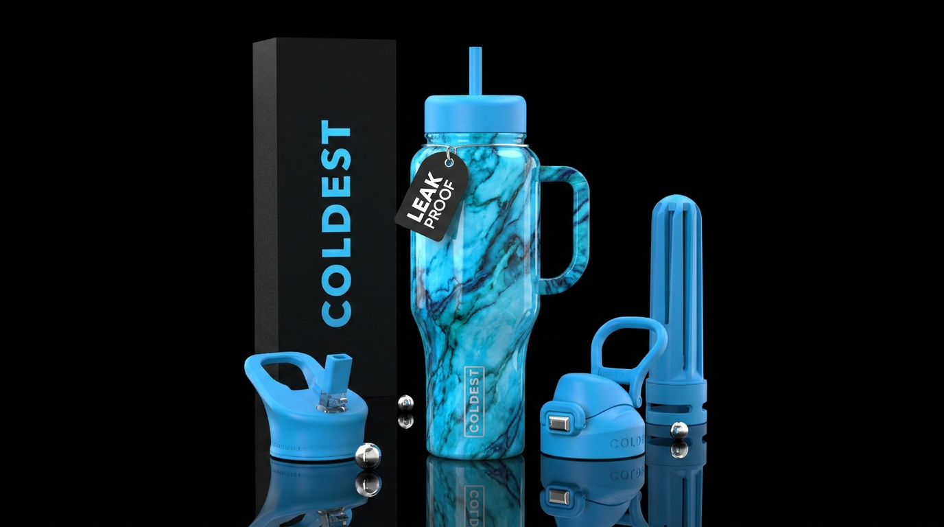 Carolina blue, marble, UNC, beautiul, vibrant, exp... water bottle design