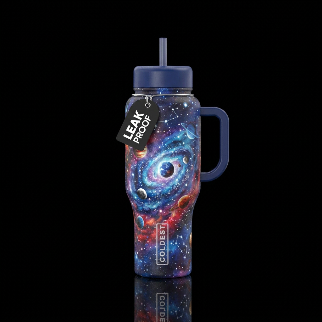 Solar system, nebula, Star clusters water bottle design