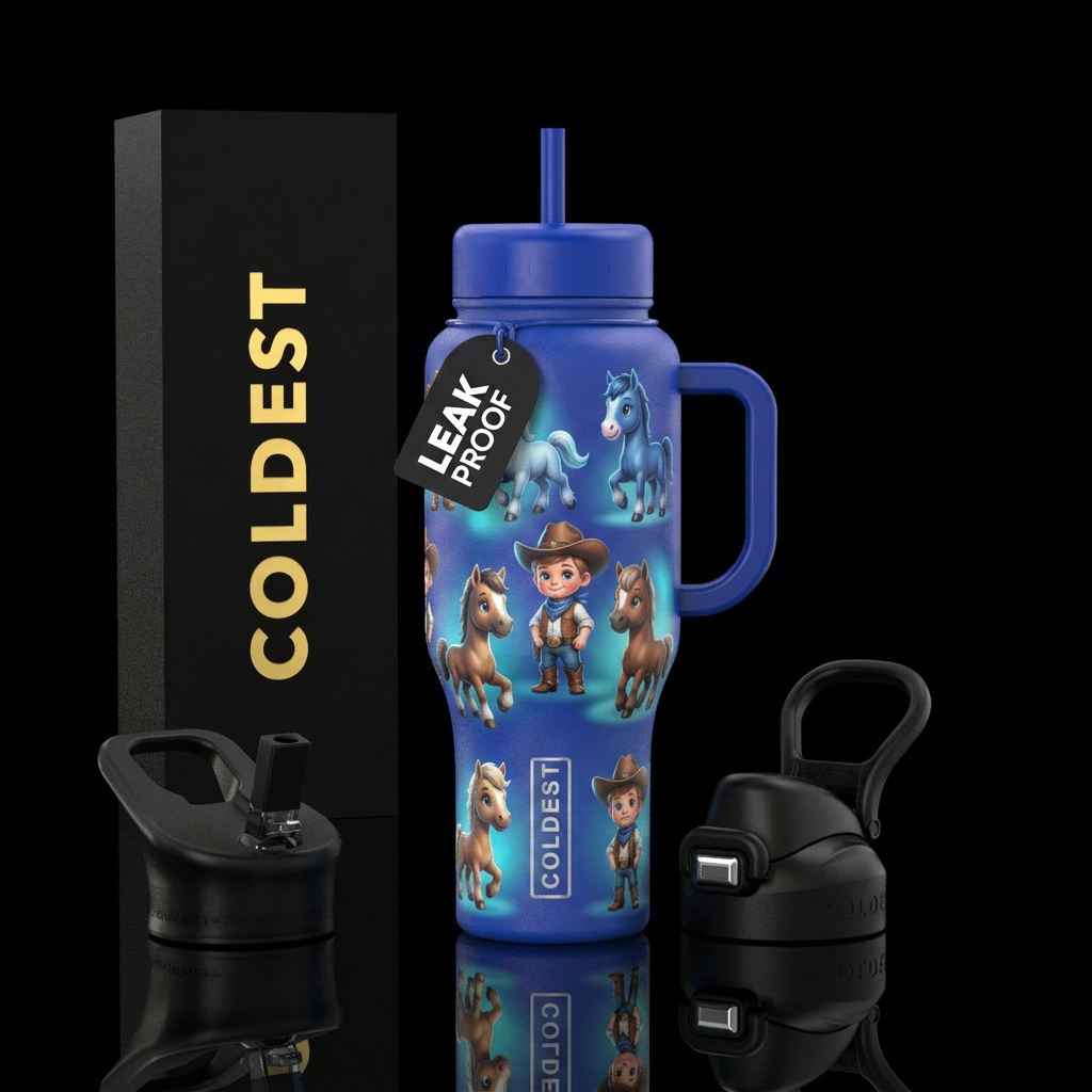 Baby stallions, baby cowboys water bottle design