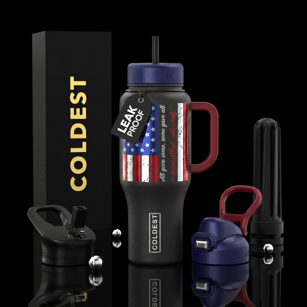 All gave some, some gave all, red, white, and blue... water bottle design