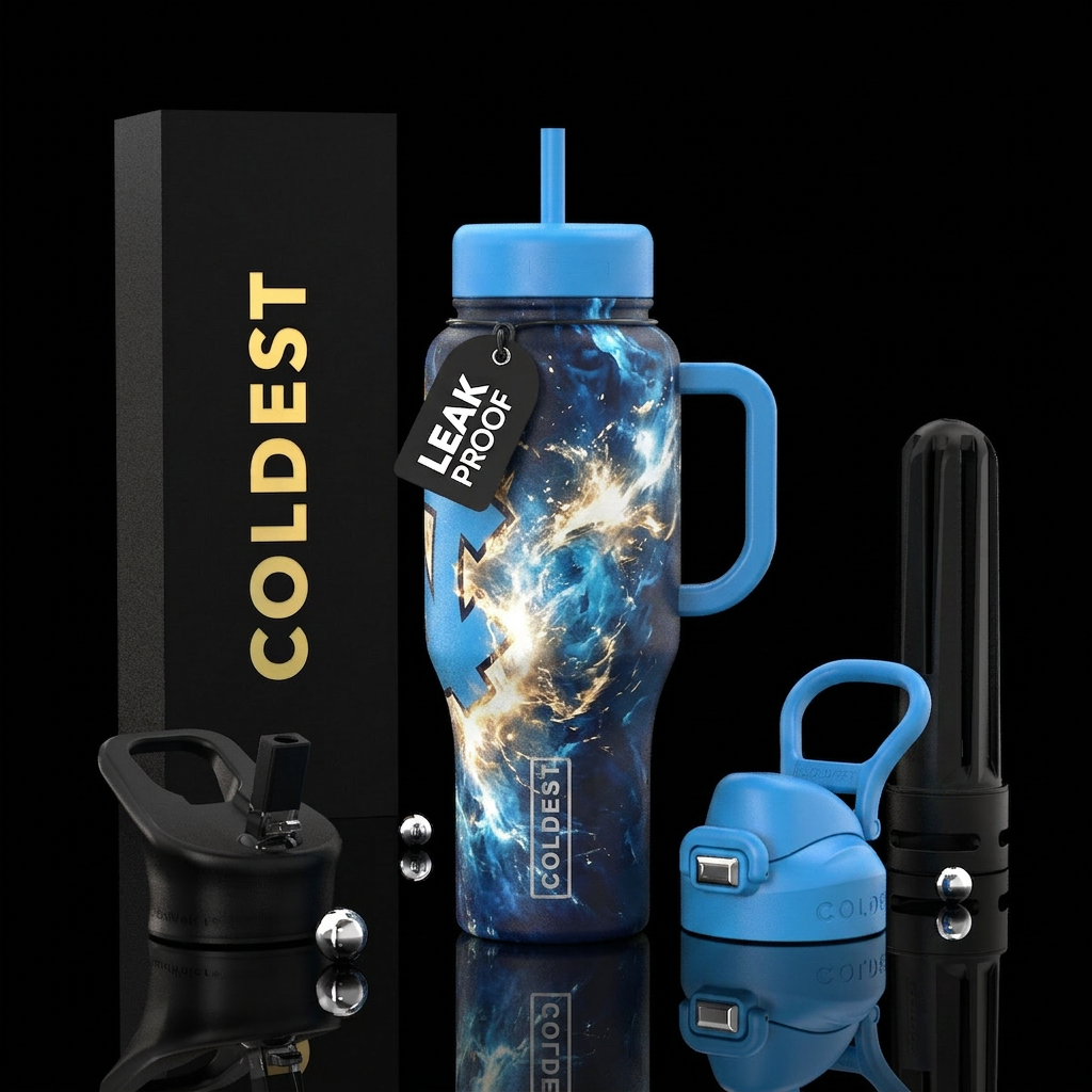 Tarheels, beautiul, vibrant, magical, firery, expl... water bottle design