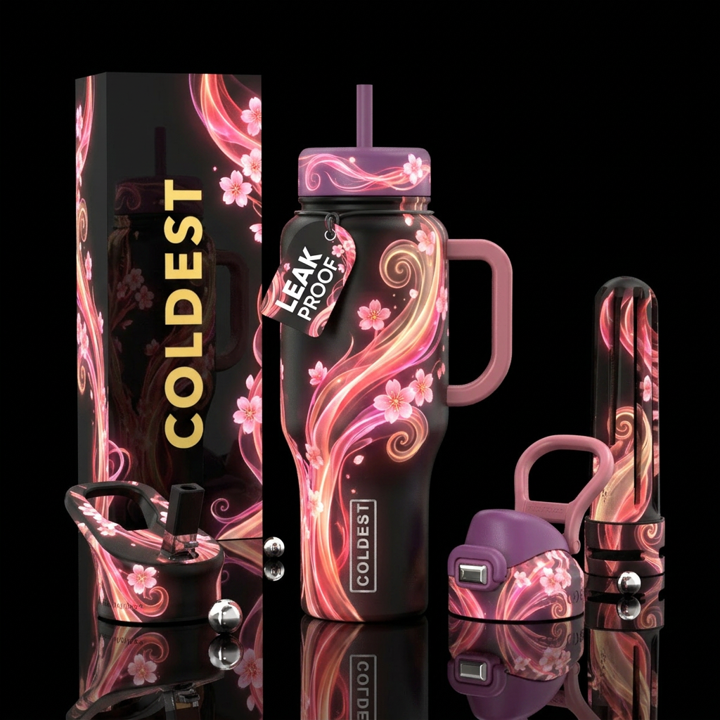 Cherry Blossom water bottle design