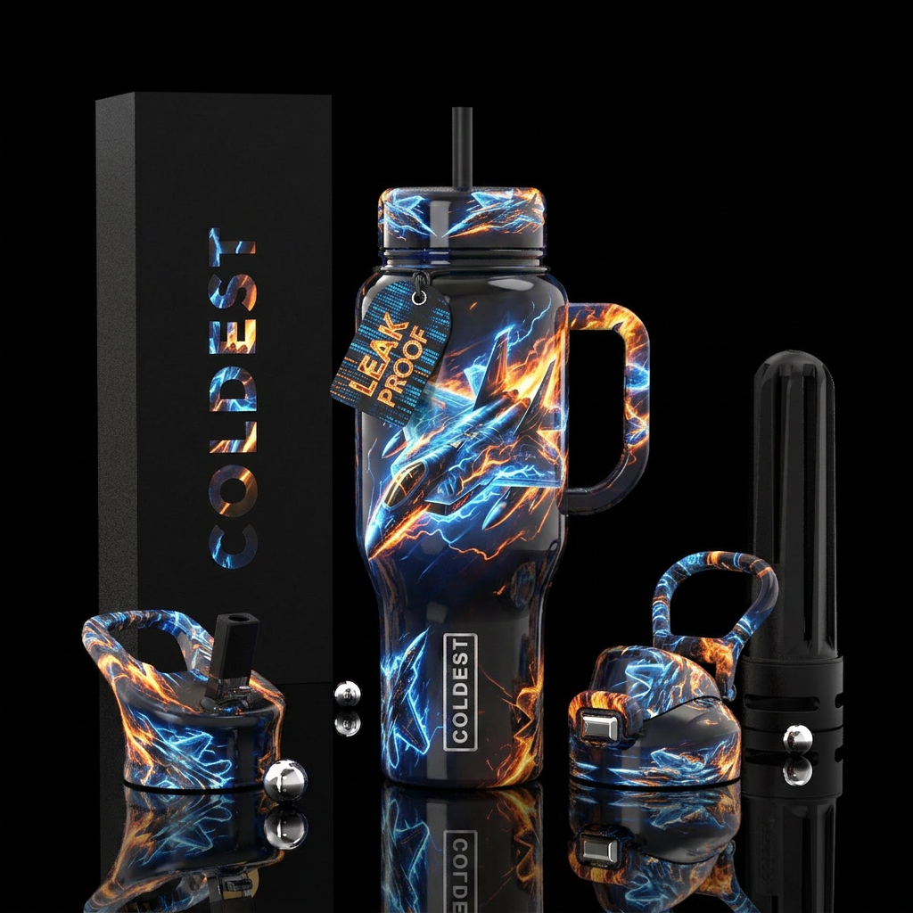 Fighter jet water bottle design
