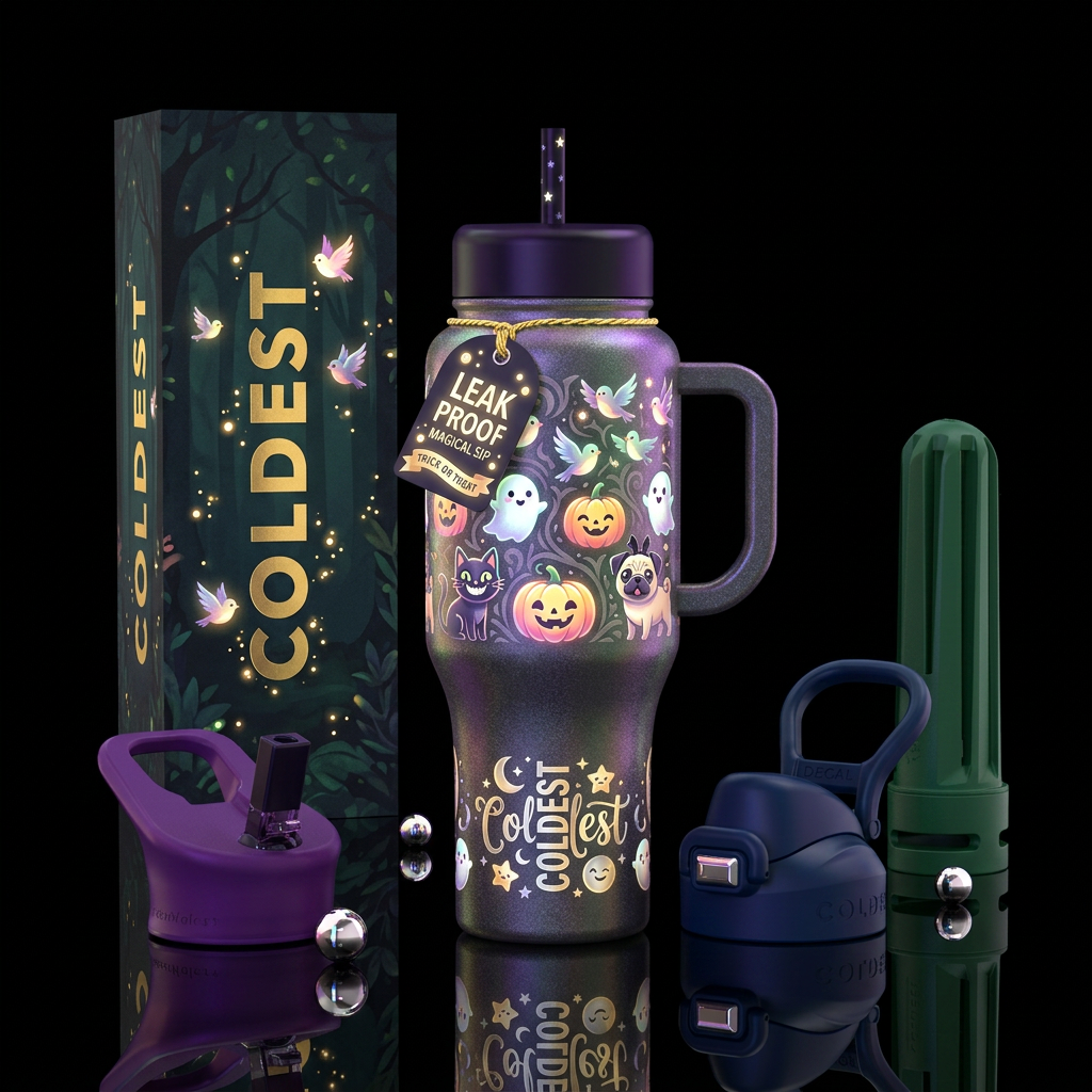 Baby Halloween, glowie, magical, happy mood, dog, ... water bottle design