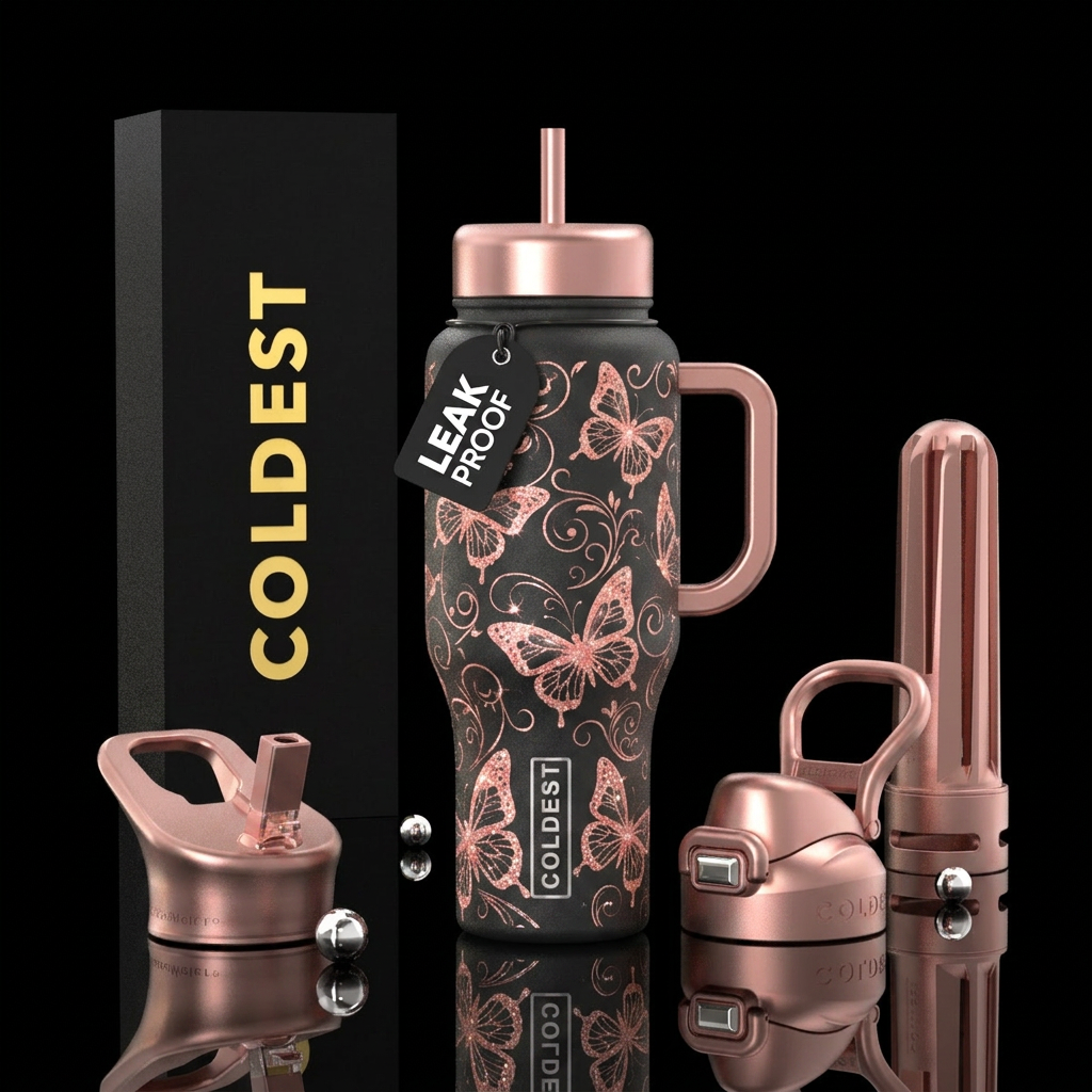Butterflies water bottle design