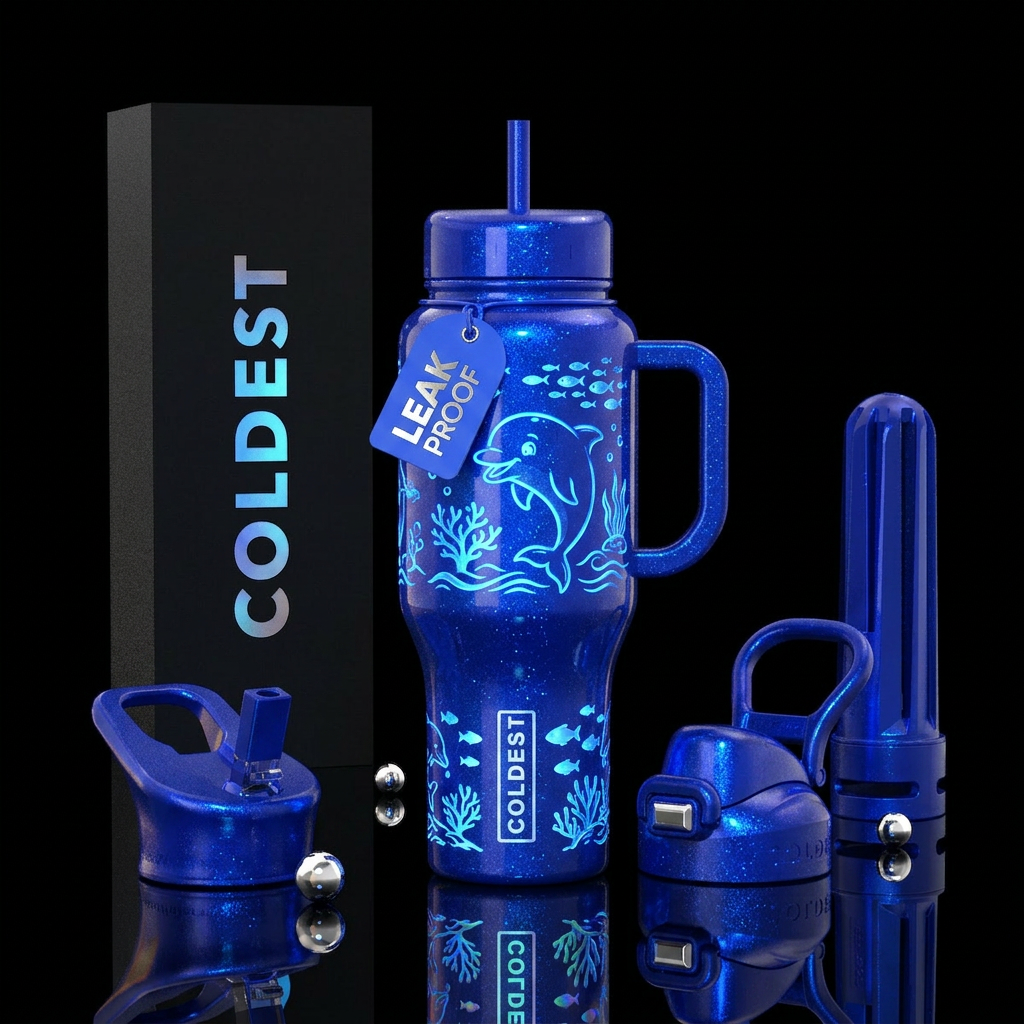 Baby dolphins water bottle design