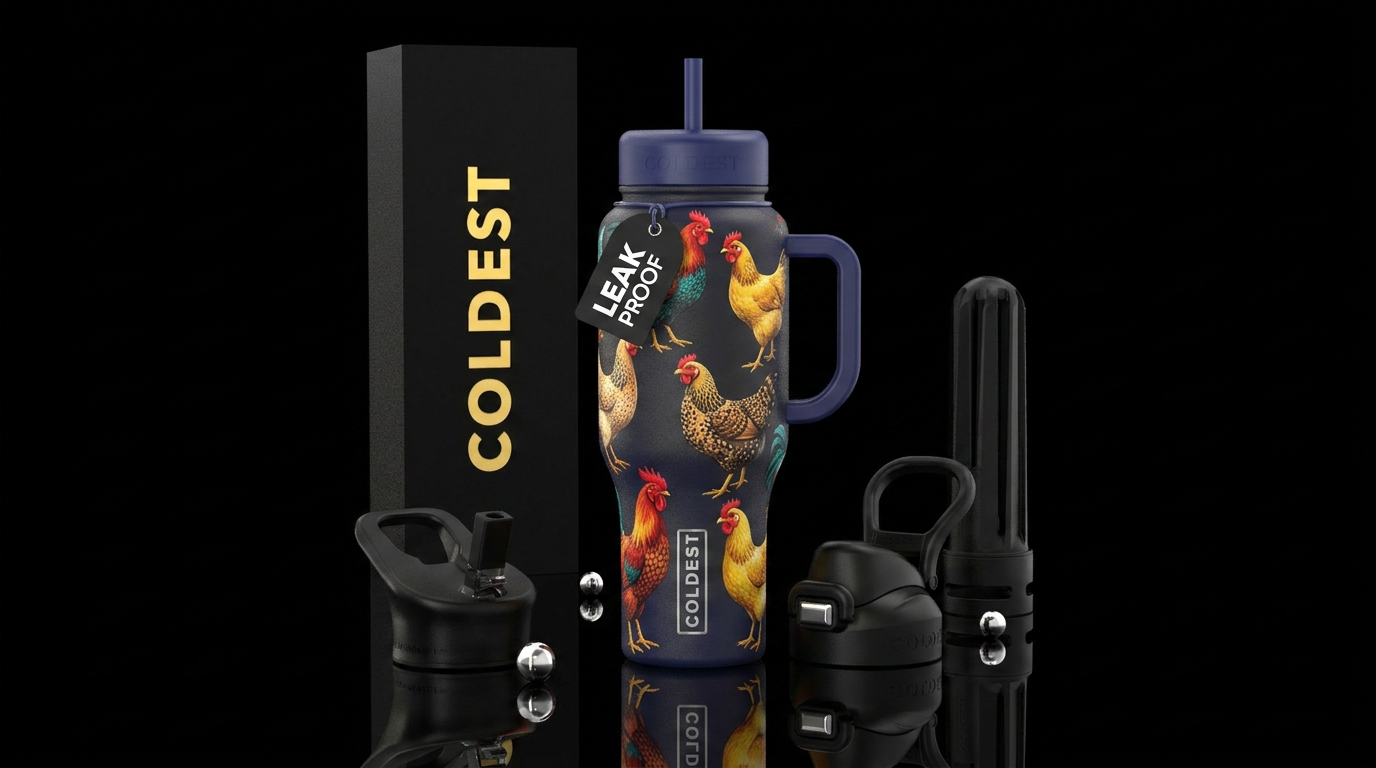 Chickens water bottle design