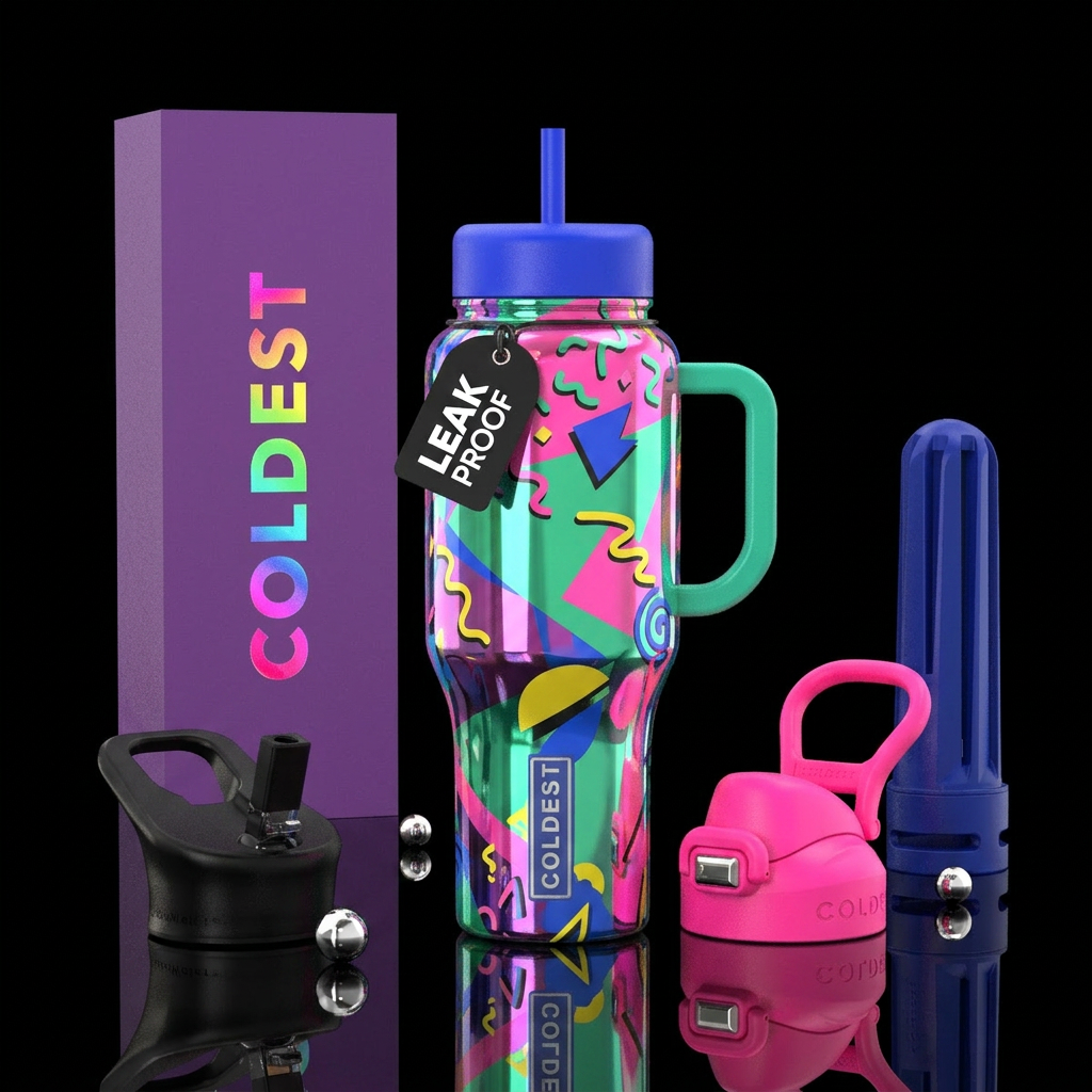 The 80's water bottle design