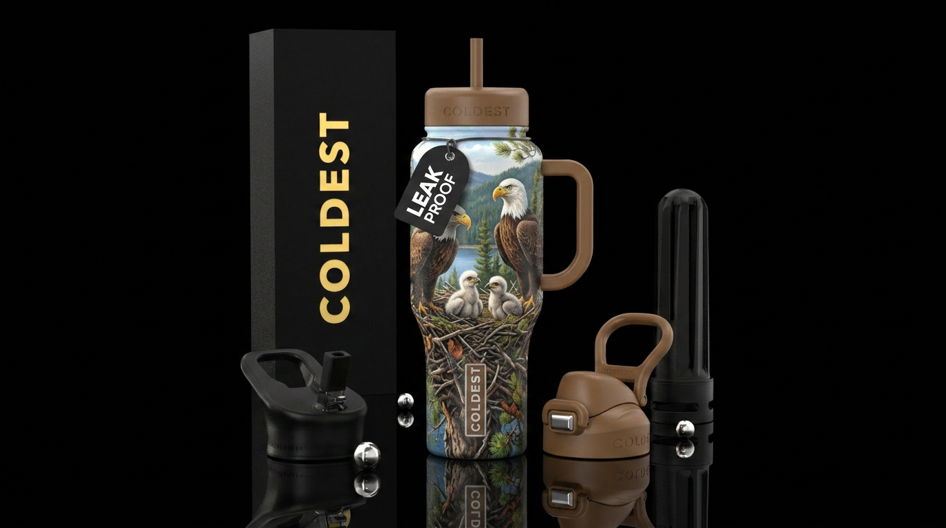 Bald Eagle Family water bottle design