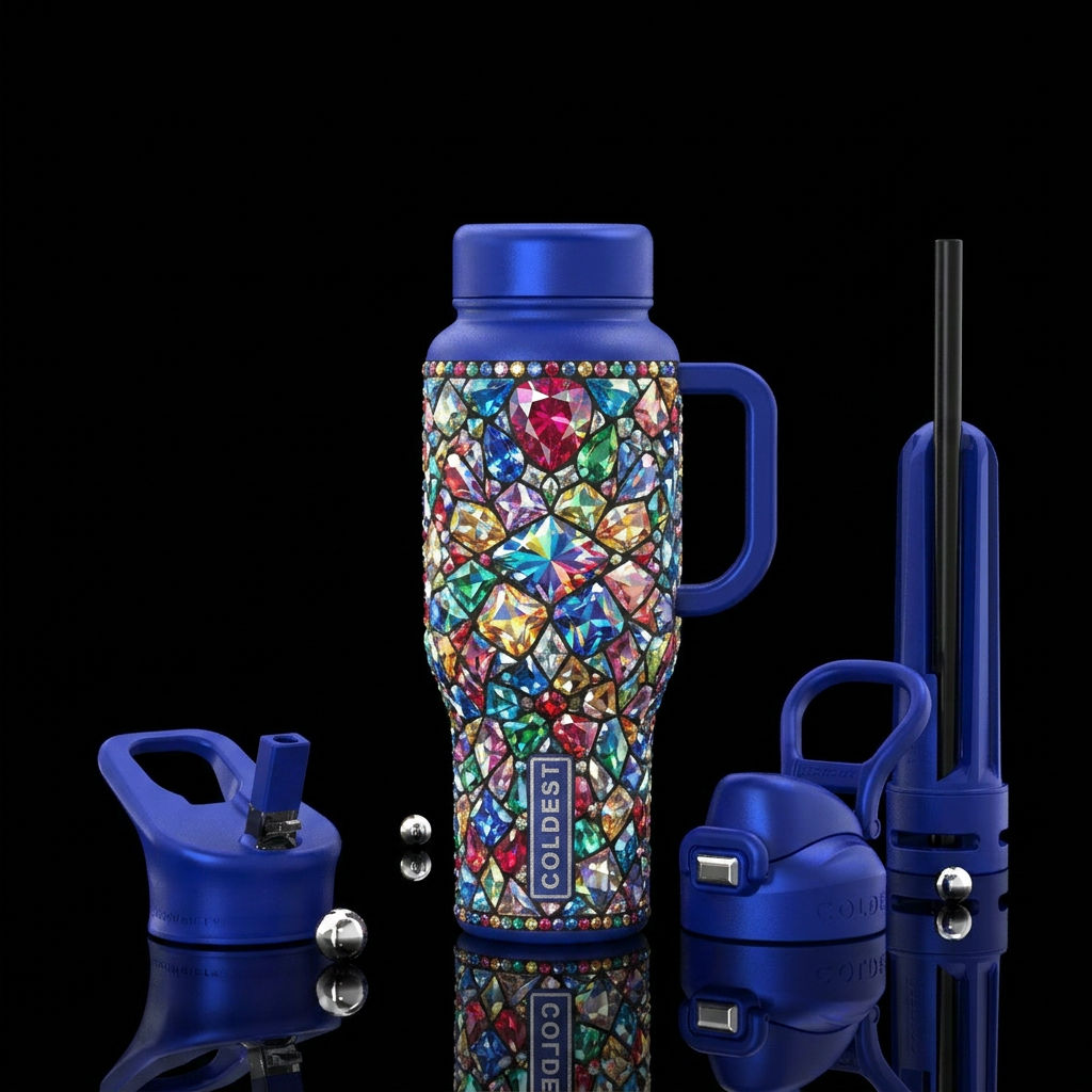 Diamond Art water bottle design
