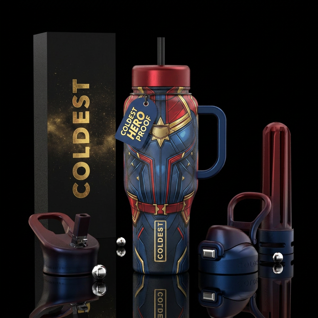 Superhero water bottle design