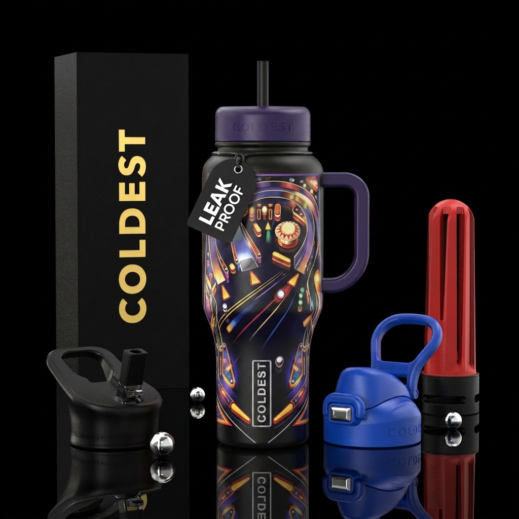 Pinball water bottle design