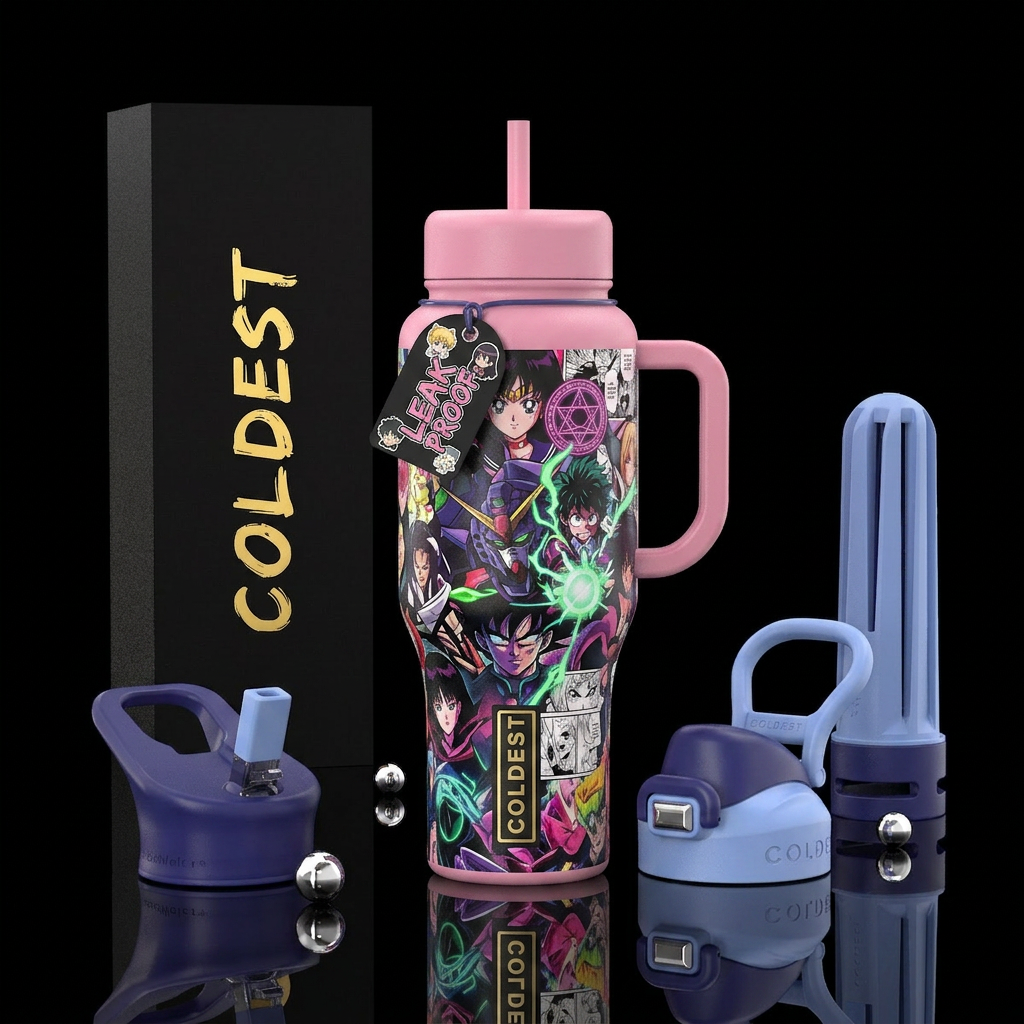 Anime water bottle design