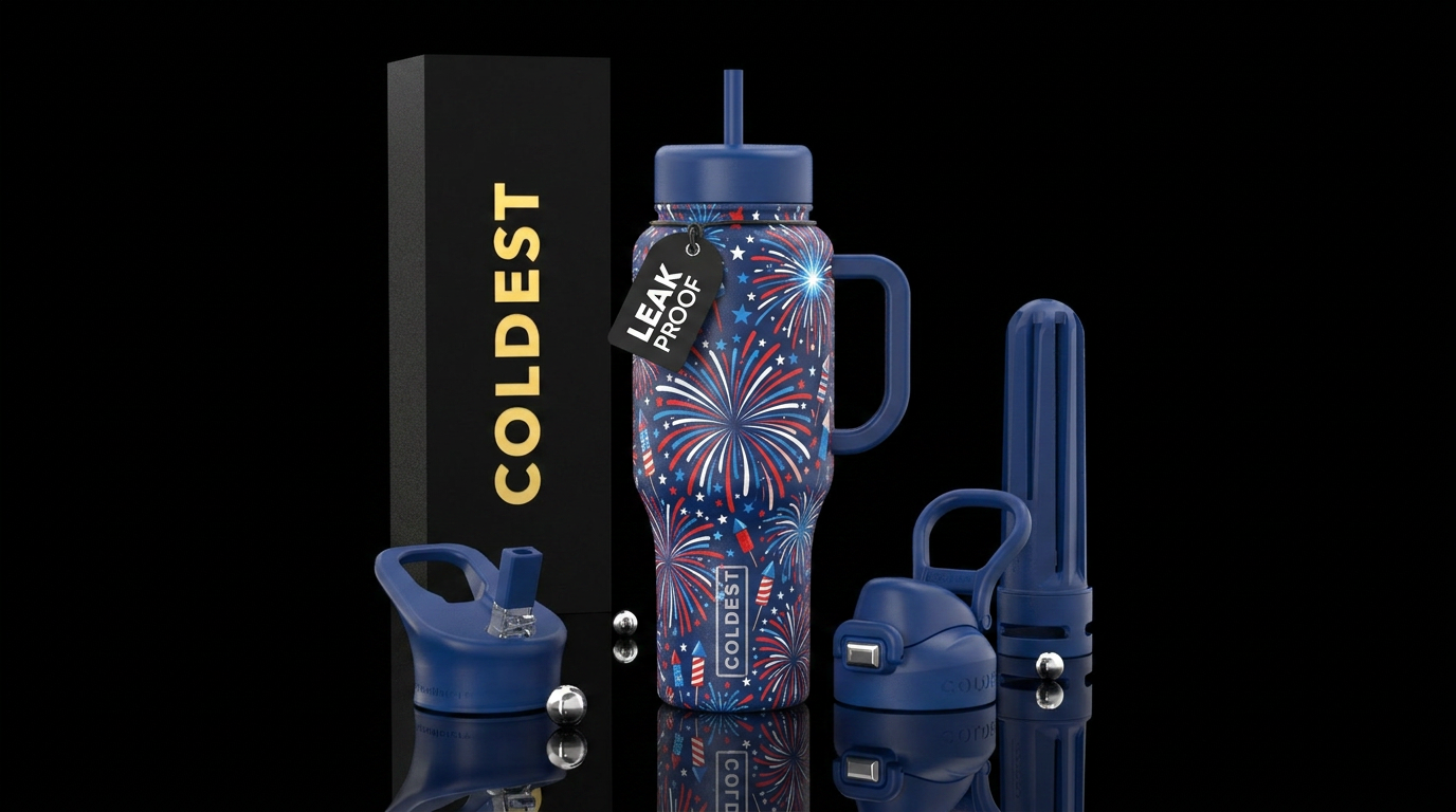Fourth of JulyFireworks Celebration water bottle design
