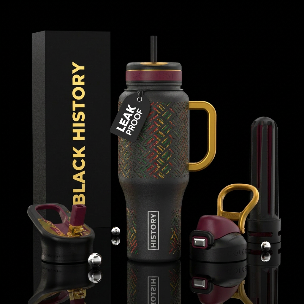 Black History water bottle design
