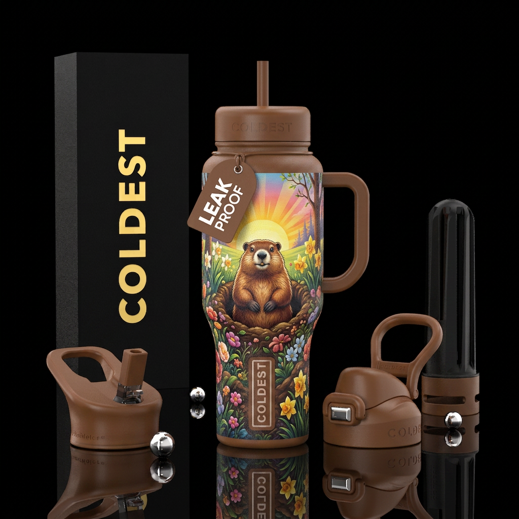 Groundhog Day Punxsutawney Phil water bottle design