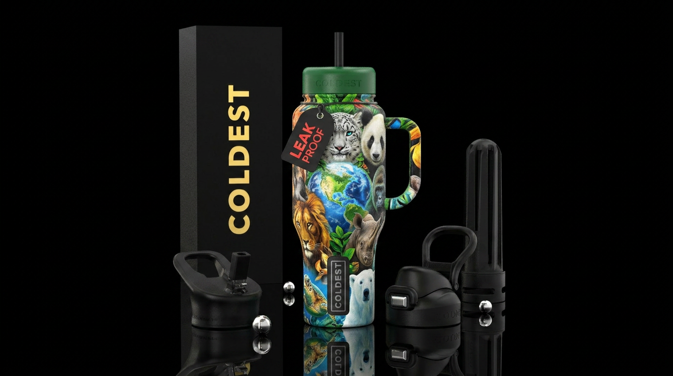 Endangered: aminals, earth, etc. water bottle design