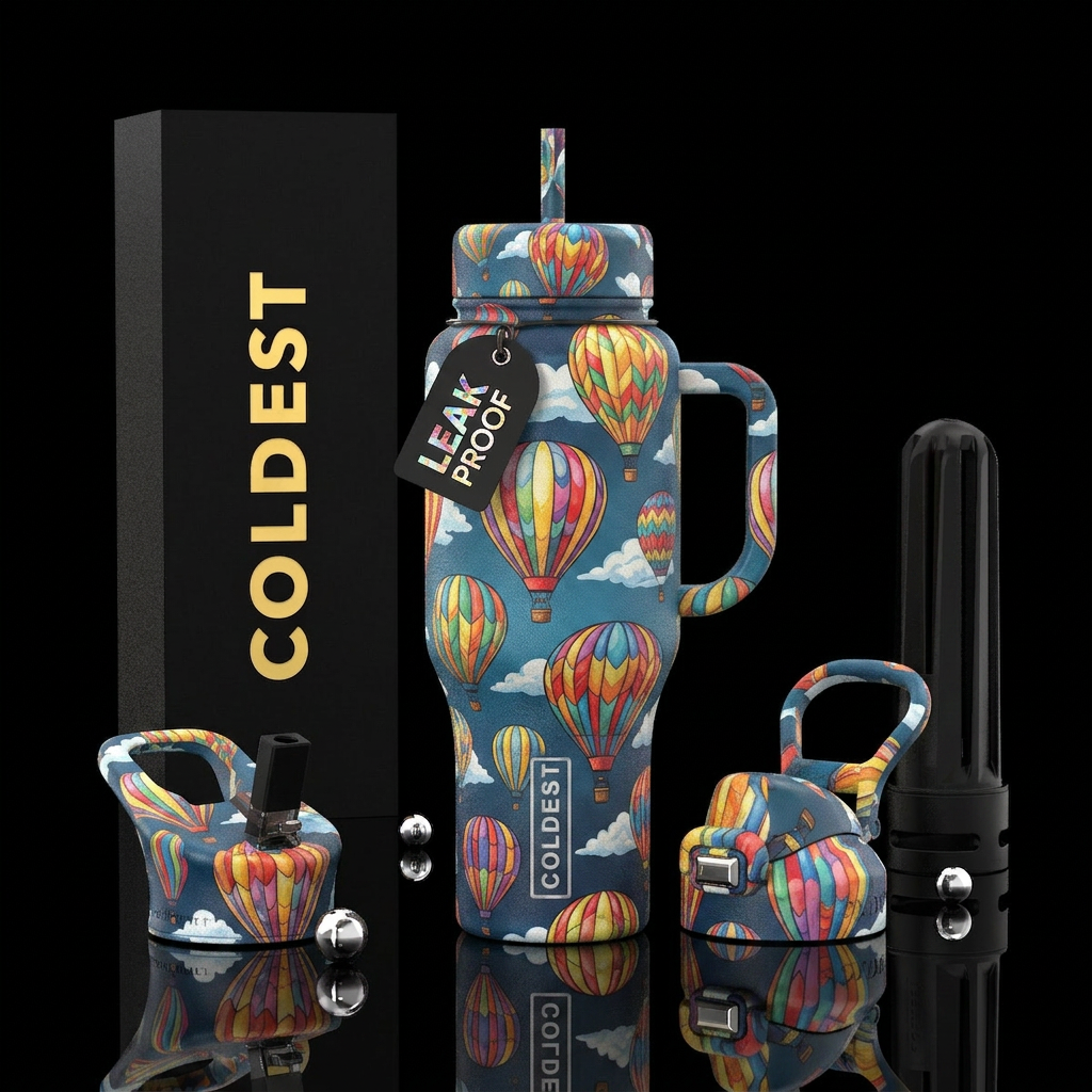 Hot air baloons water bottle design