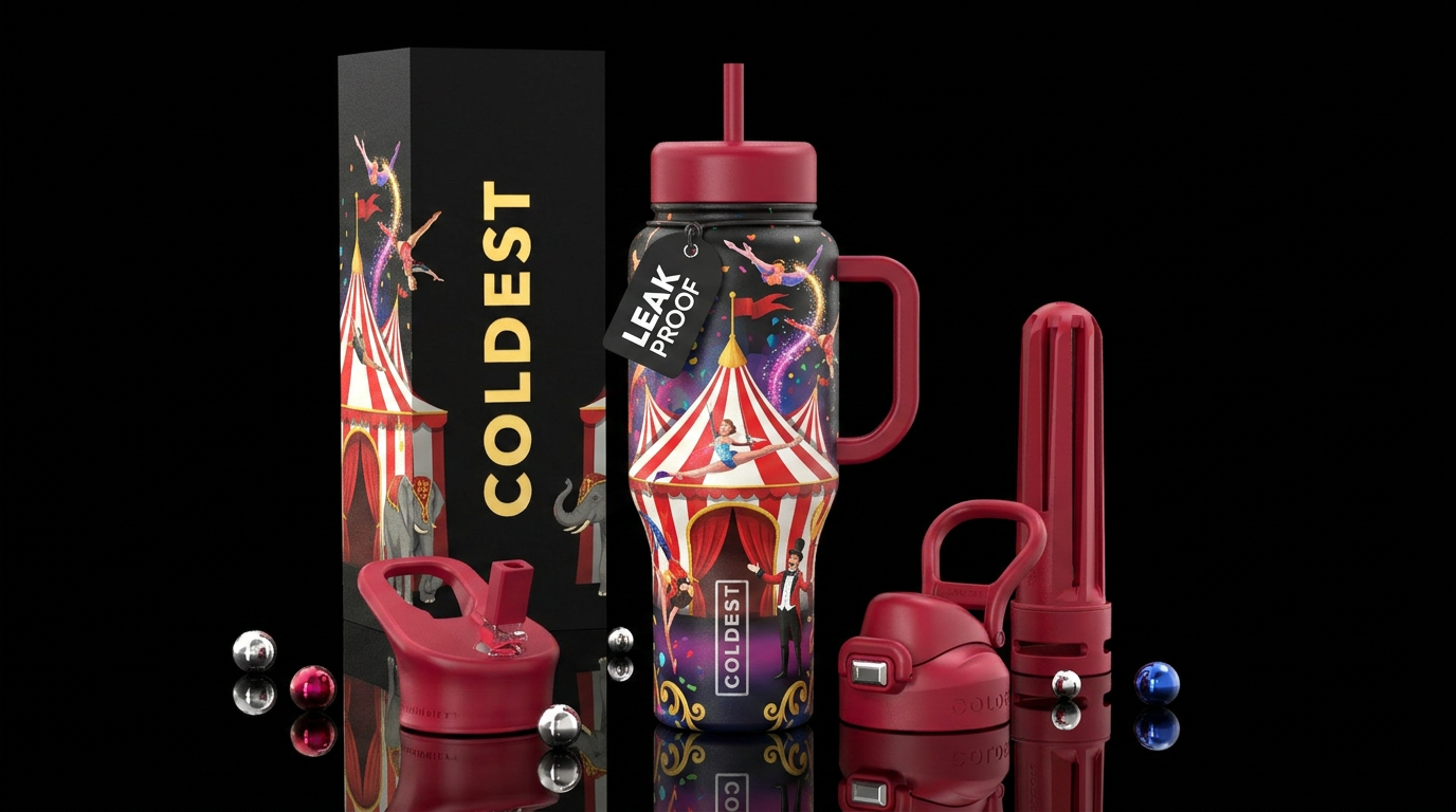 Big Top Circus is coming to twon water bottle design