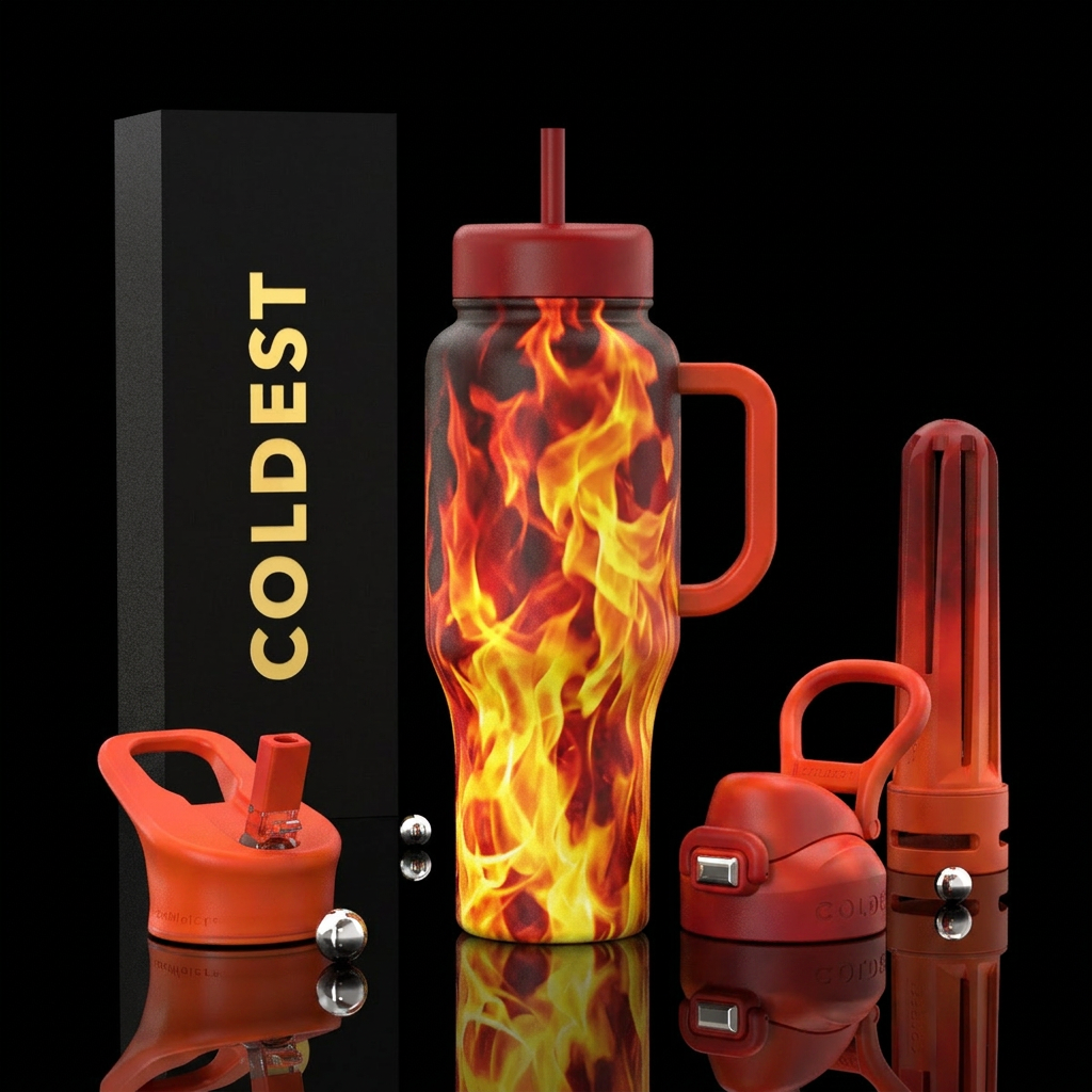 Raging Flames water bottle design