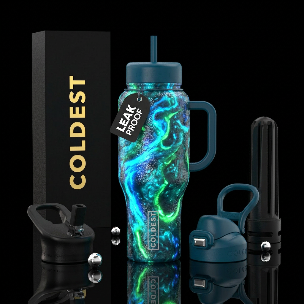 Glowie Bioluminescent Phytoplankton beach water bottle design