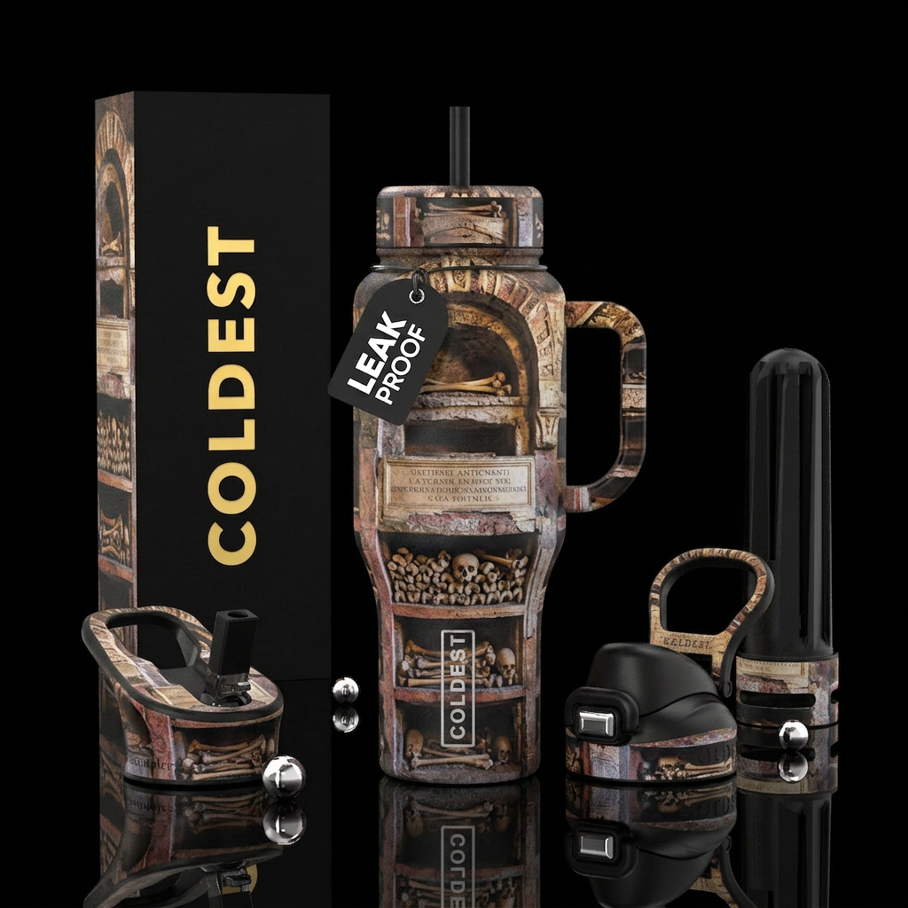 Italian catacombs water bottle design