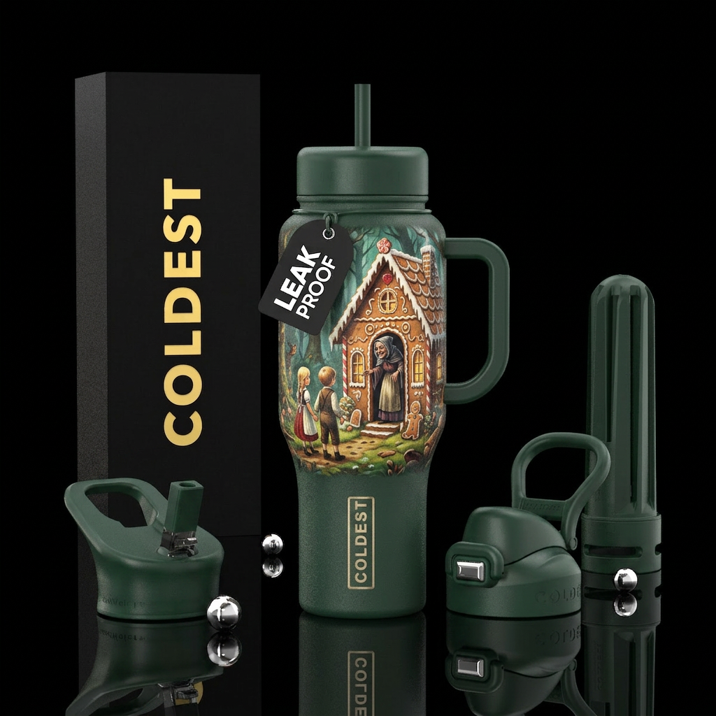 Hansel and Gretel water bottle design