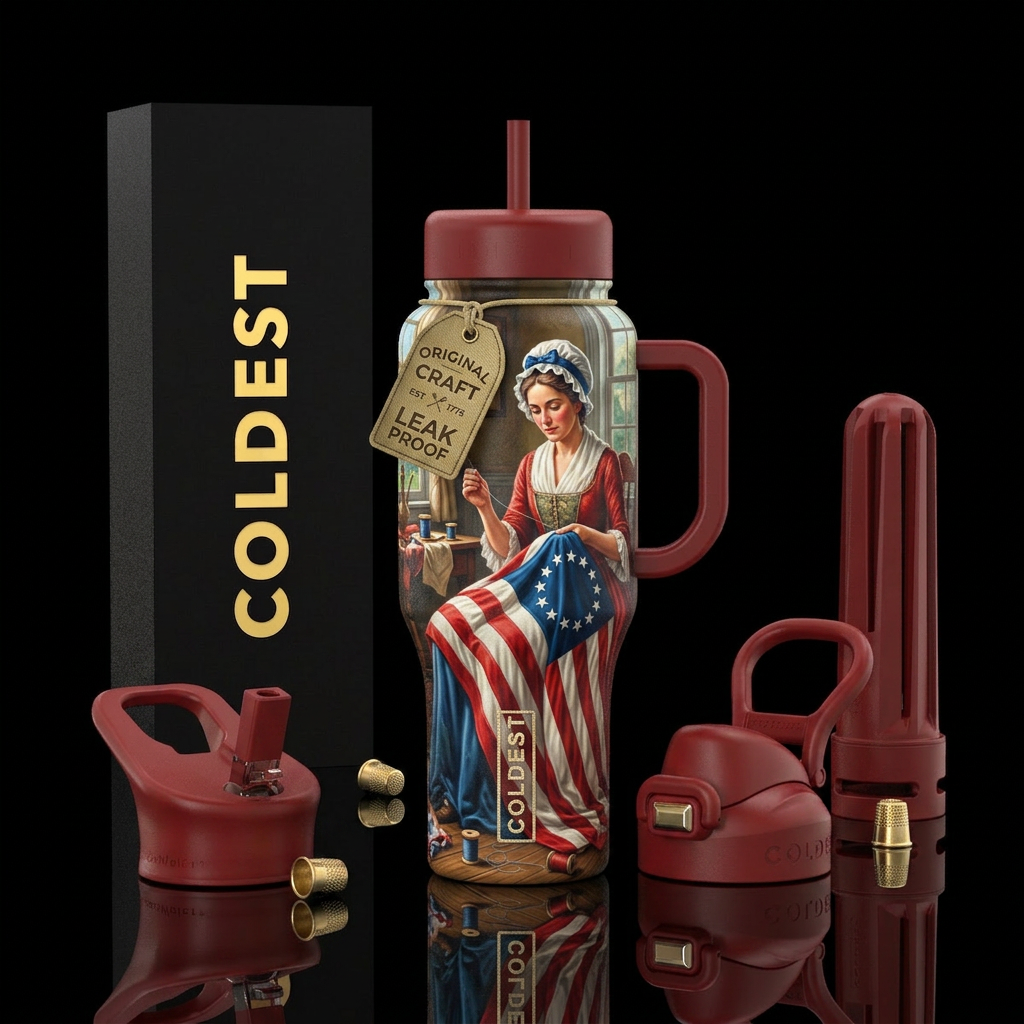 Betsy Ross making the fir... water bottle design