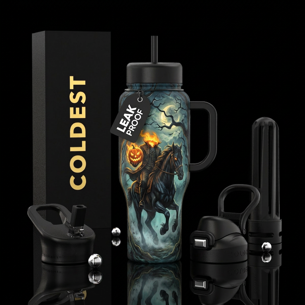 Headless horseman water bottle design