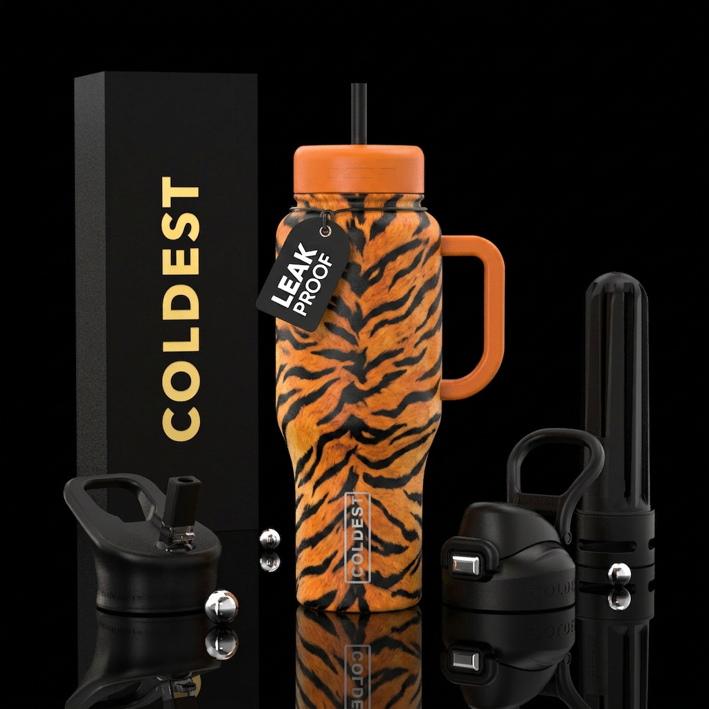 Tiger stripes water bottle design