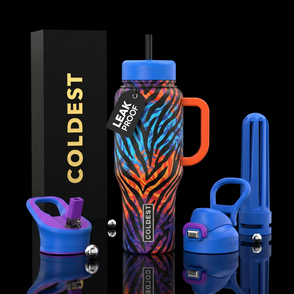 Zebra print water bottle design
