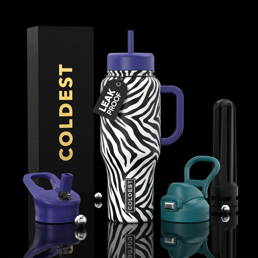 zebra print water bottle design