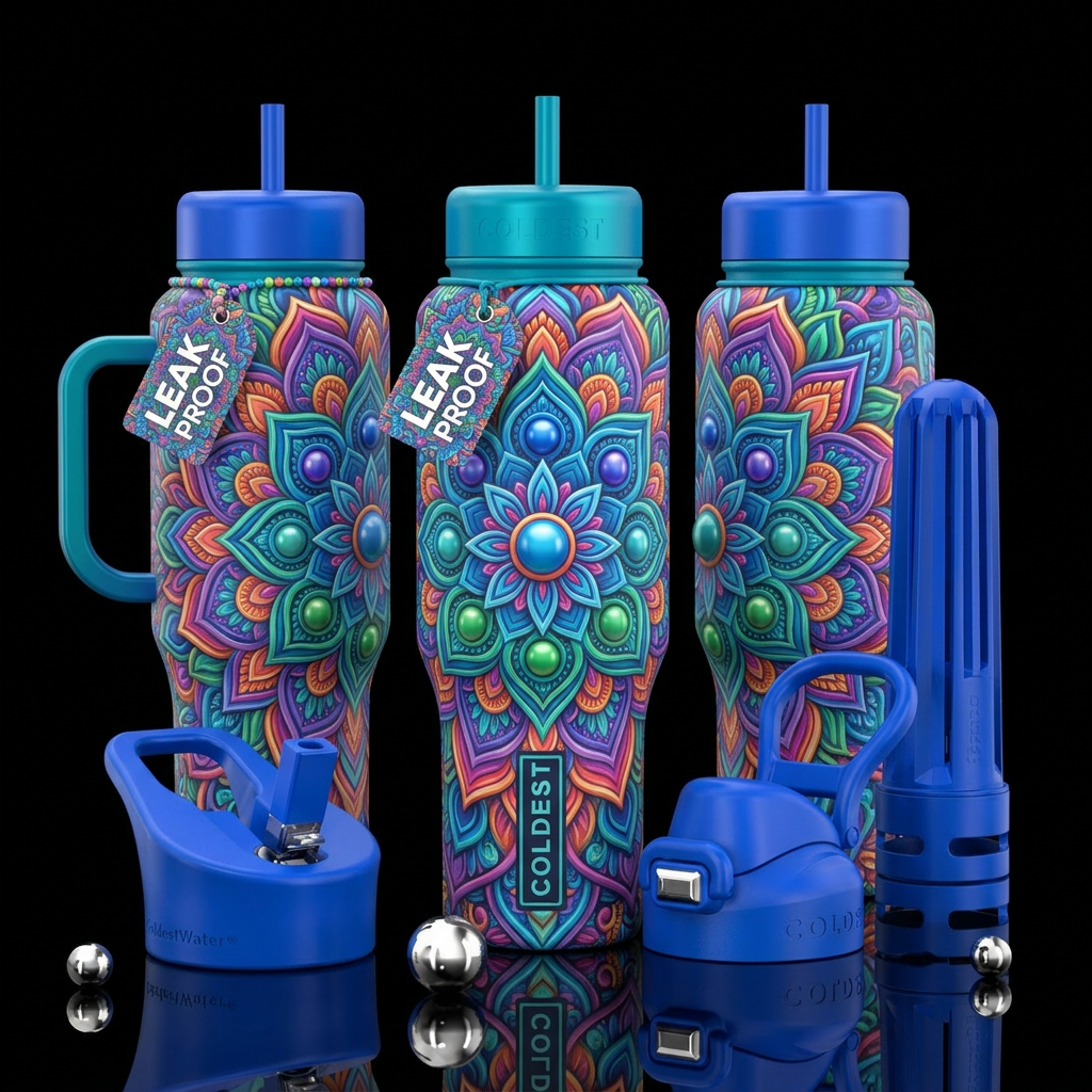 Mandala water bottle design