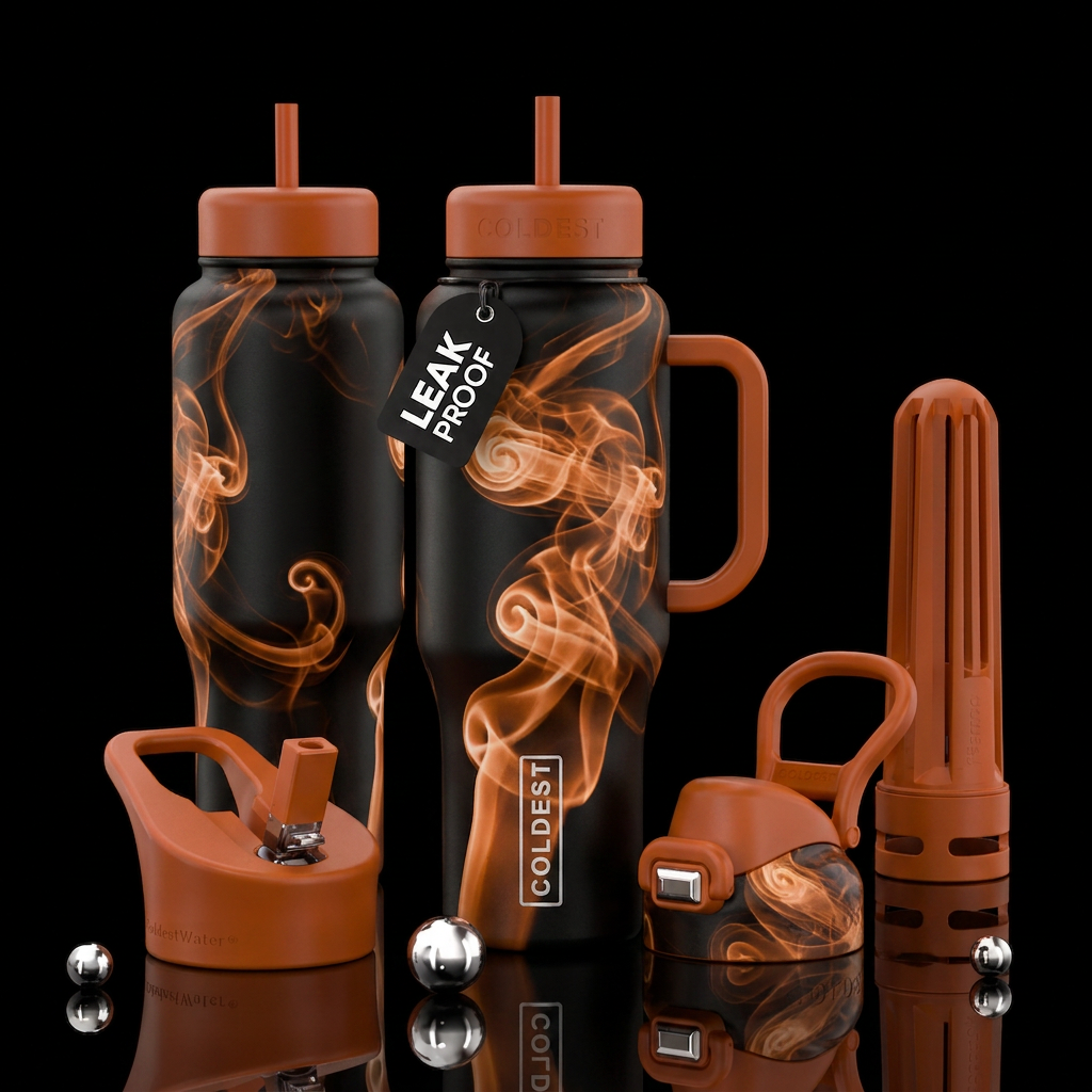 Smoky orange water bottle design