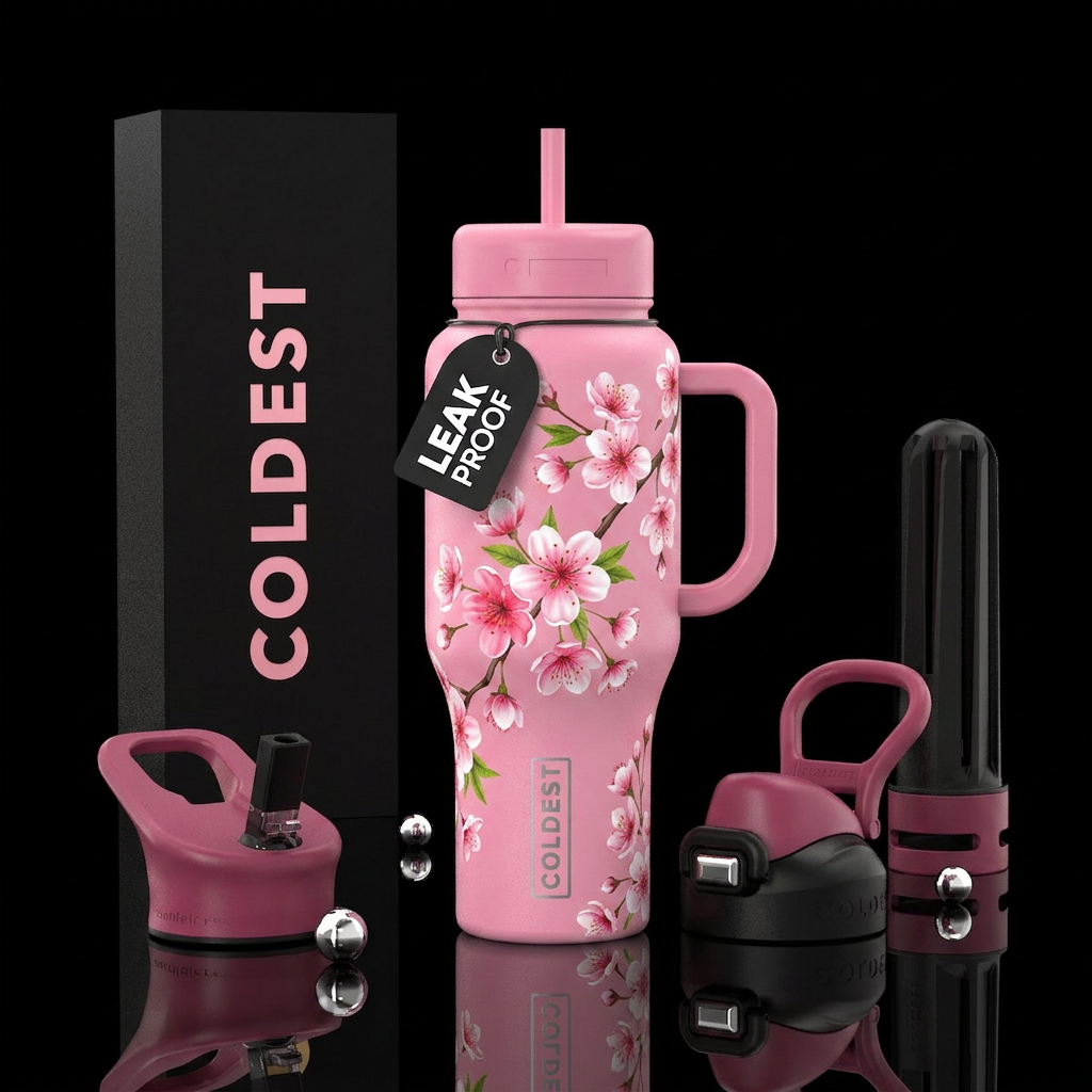 cherry blossom water bottle design