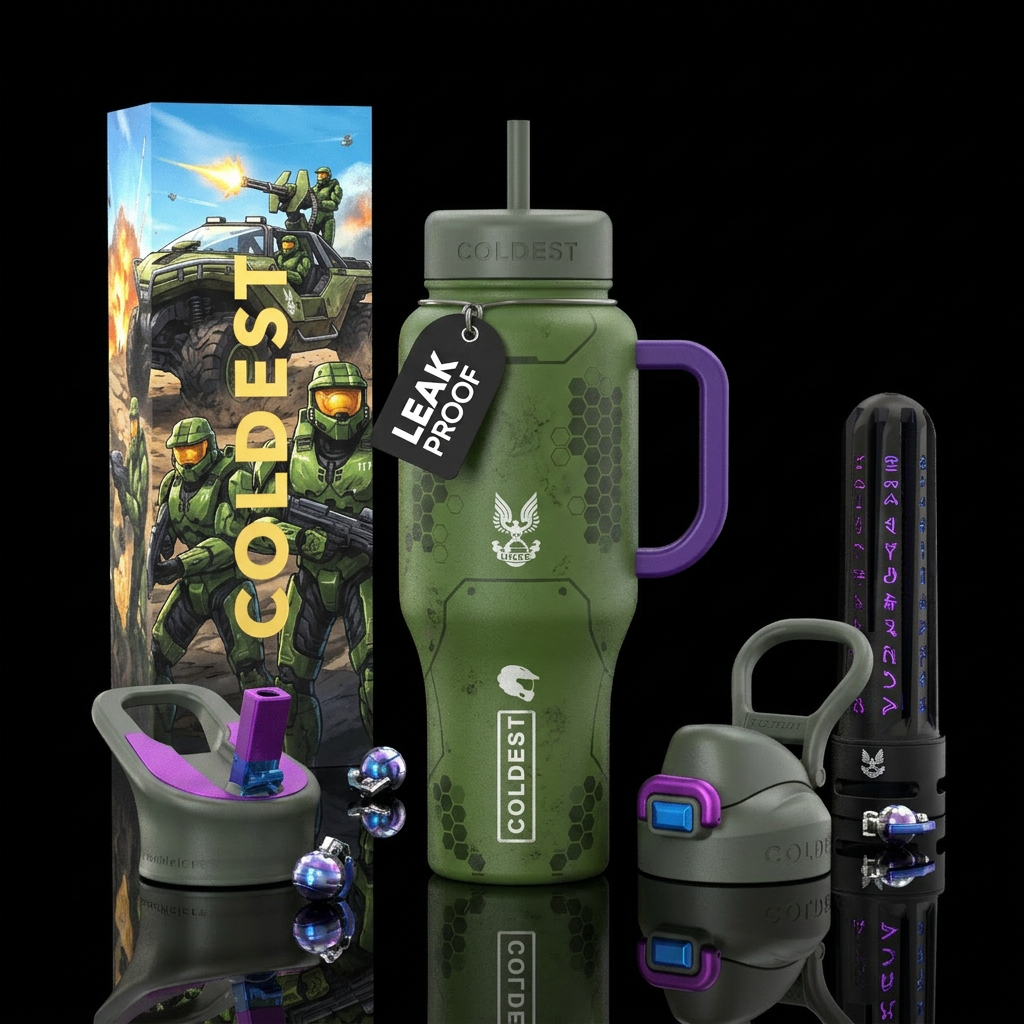 Halo 1 wars inspired water bottle design