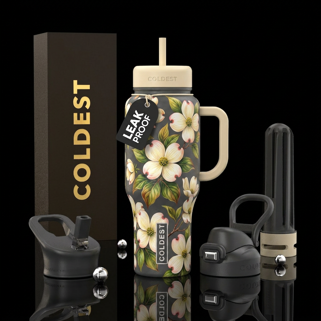 Dogwood vanilla blossom water bottle design