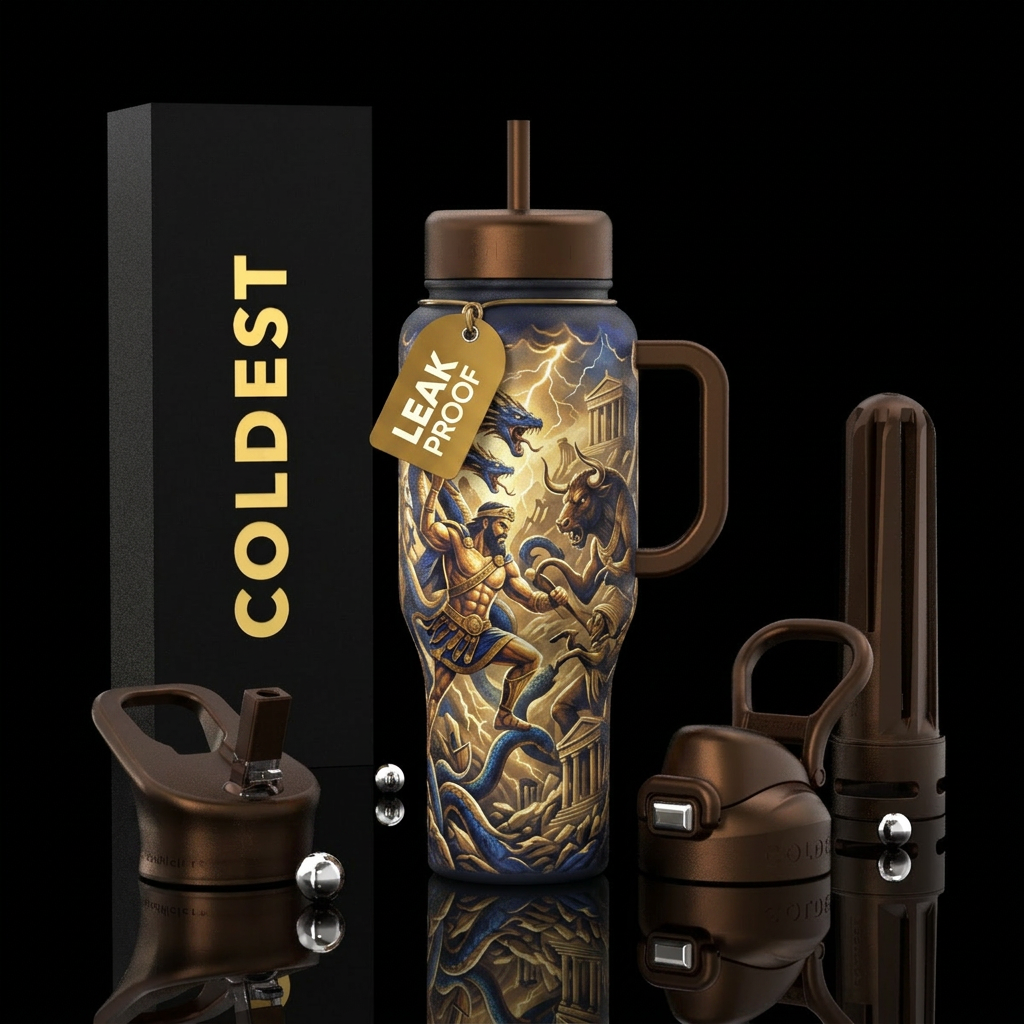 Clash of the titans battle water bottle design