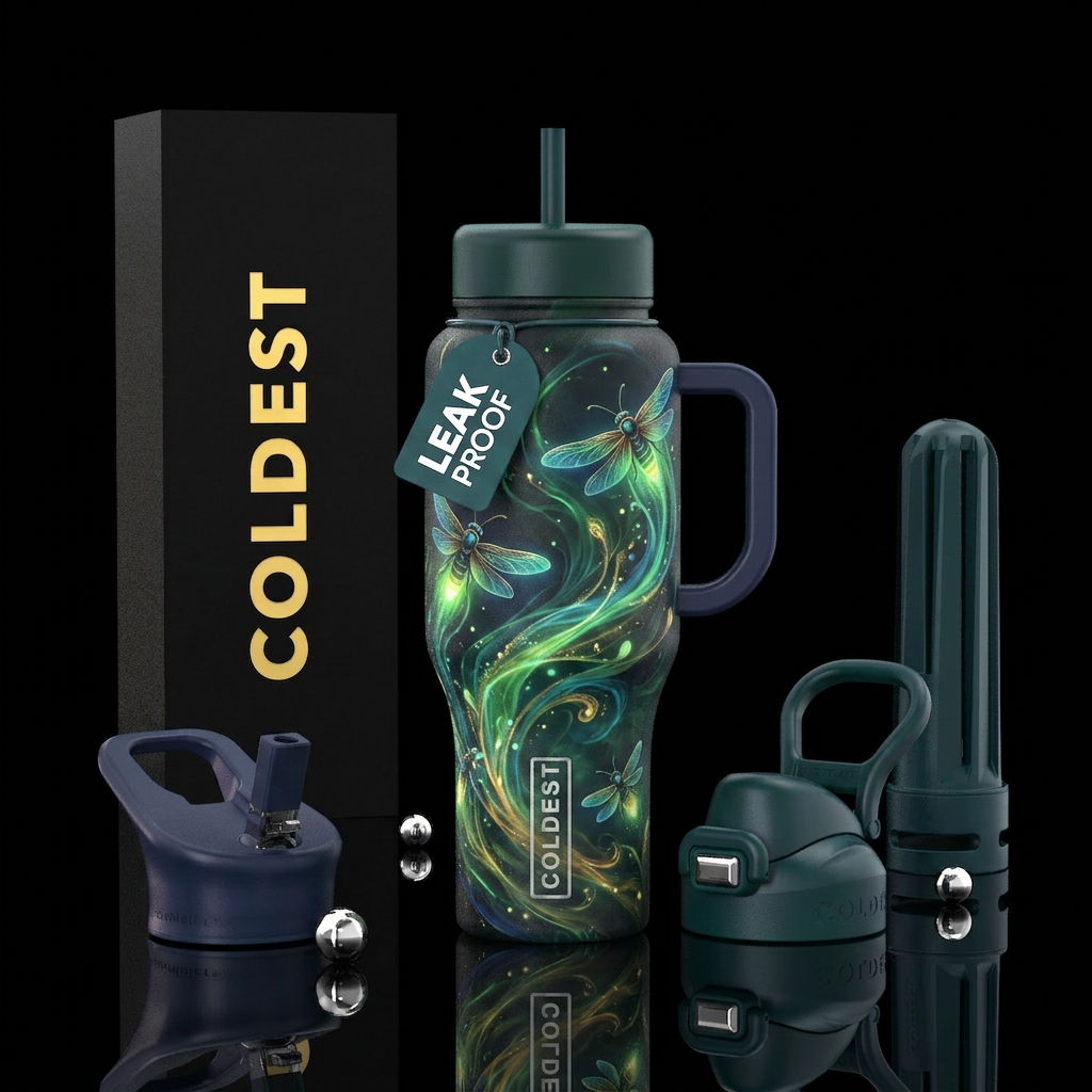 Fantasy firefly water bottle design