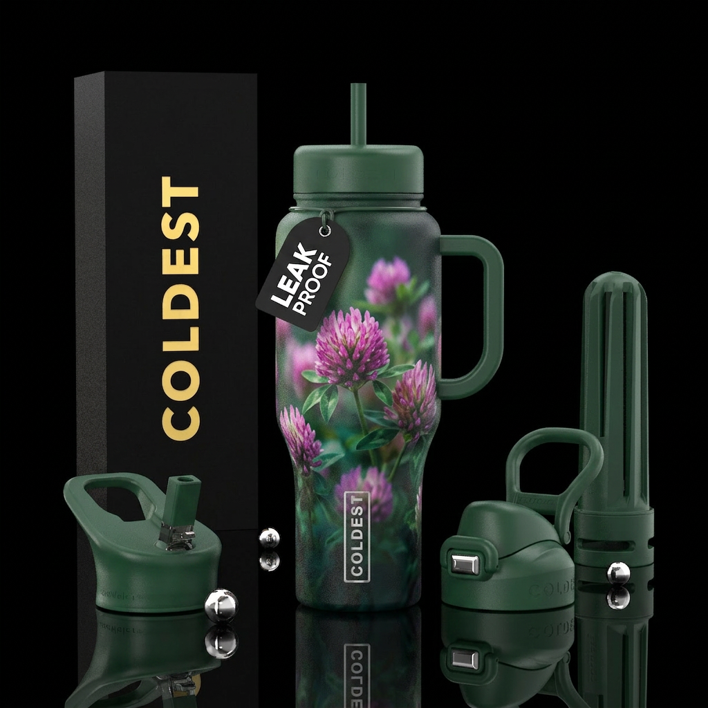 Clover flower haze water bottle design