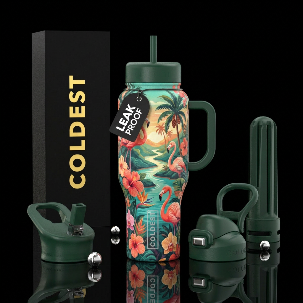 Flamingo valley water bottle design