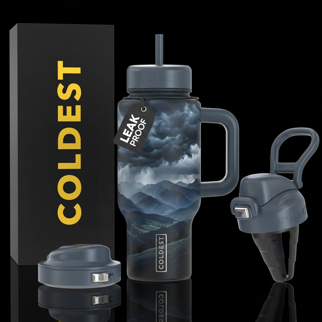 Foothills other smoky mountains storm rolling in water bottle design