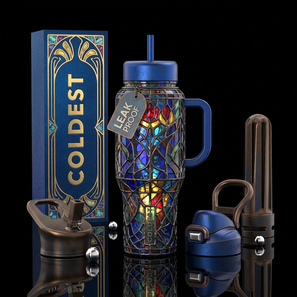 Tiffany lamp glass water bottle design